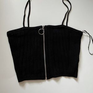 Black ribbed cami top